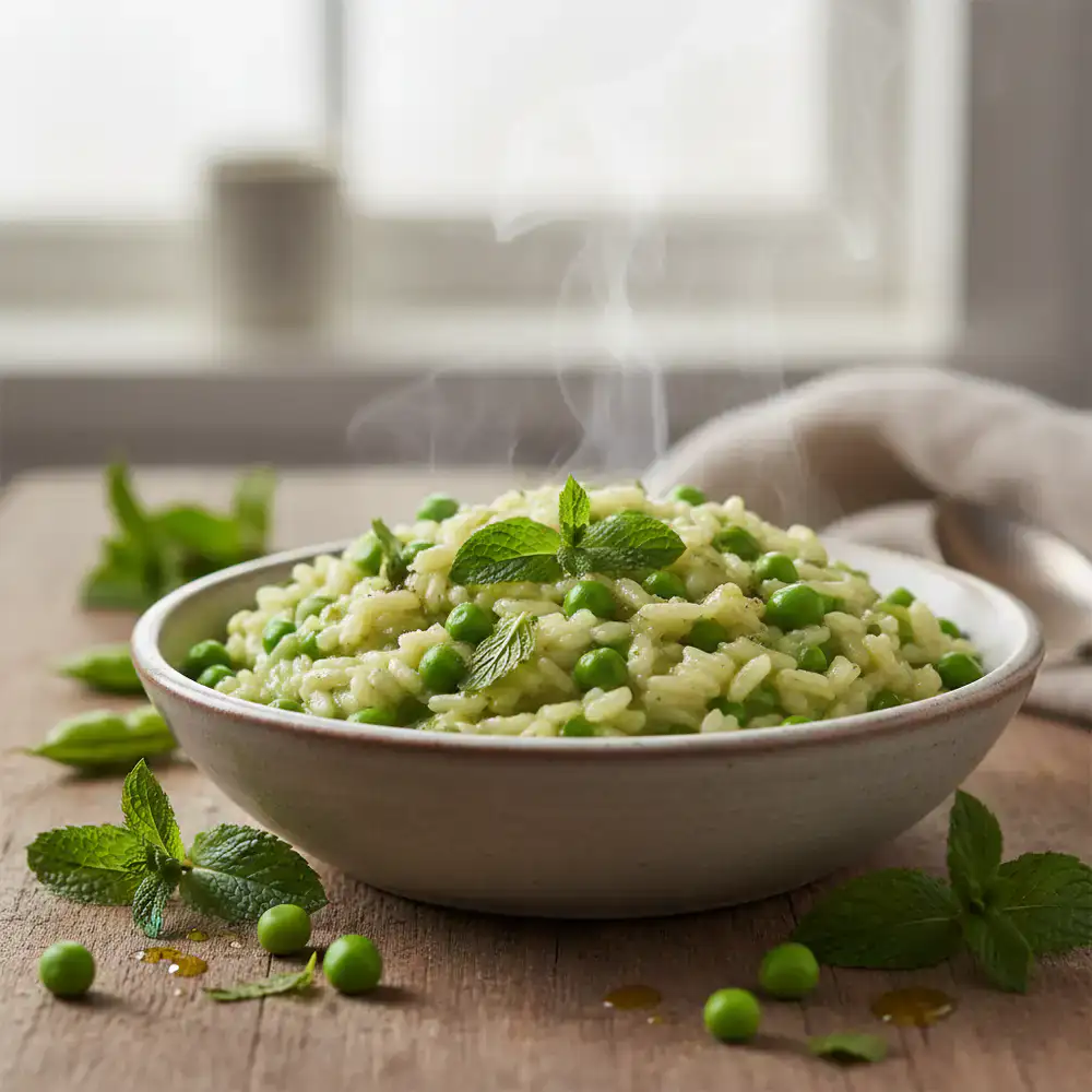 Verschillende borden risotto vanuit vogelperspectief