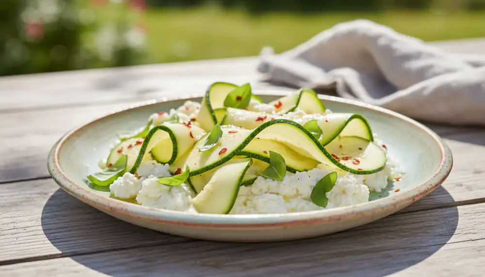Risotto met gegrilde courgette en basilicum